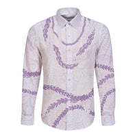 Aloha Lei Mikioi Long Sleeve Button Shirt Purple Polynesian Tribal Tatau Pattern LT9 Unisex Purple - Polynesian Pride