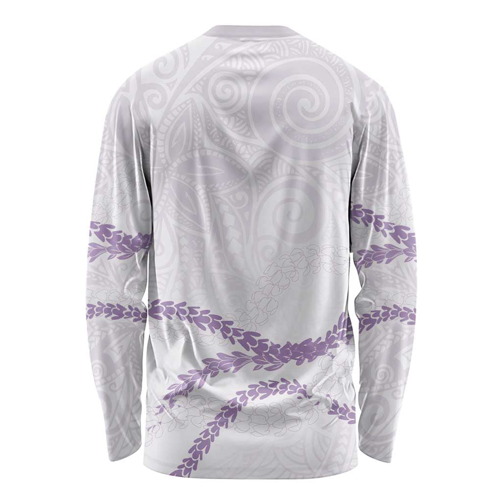Aloha Lei Mikioi Long Sleeve Shirt Purple Polynesian Tribal Tatau Pattern LT9 - Polynesian Pride
