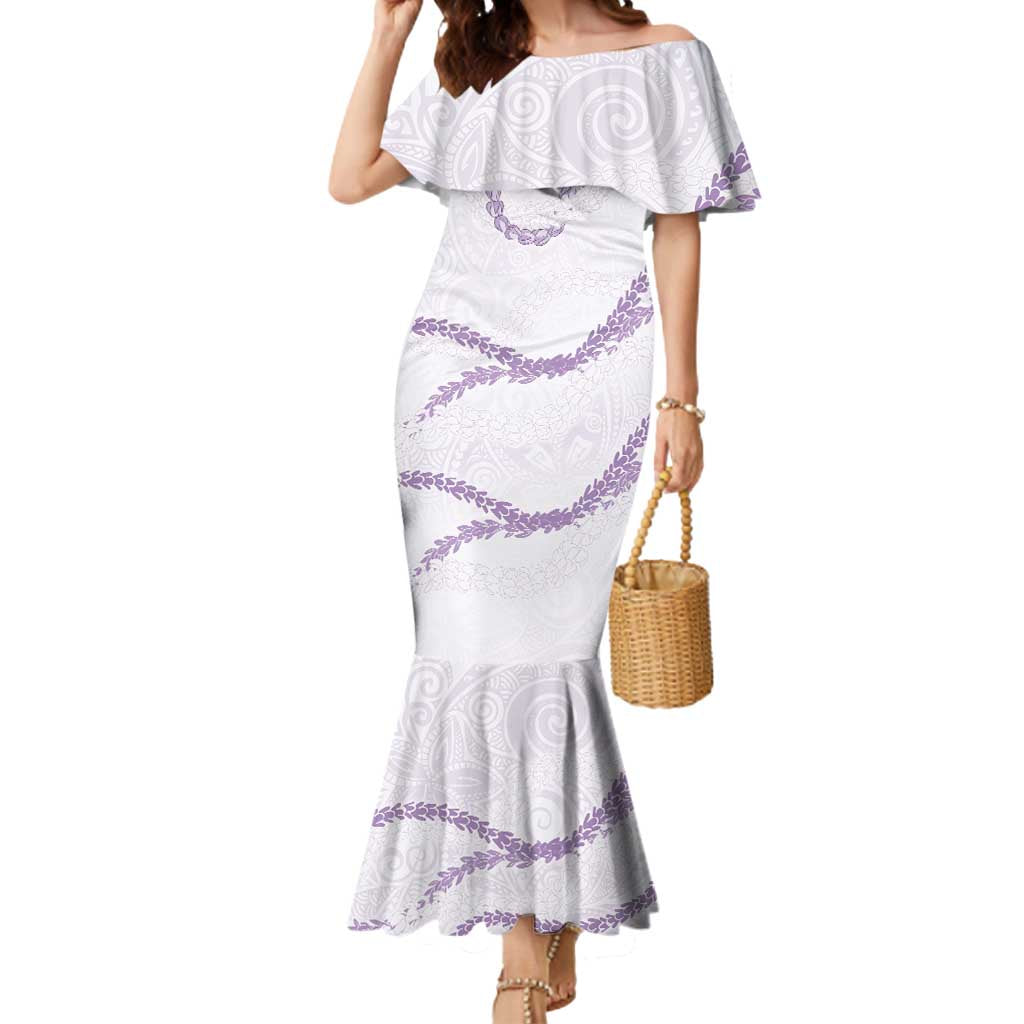Aloha Lei Mikioi Mermaid Dress Purple Polynesian Tribal Tatau Pattern