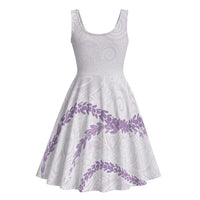 Aloha Lei Mikioi Midi Dress Purple Polynesian Tribal Tatau Pattern - Polynesian Pride