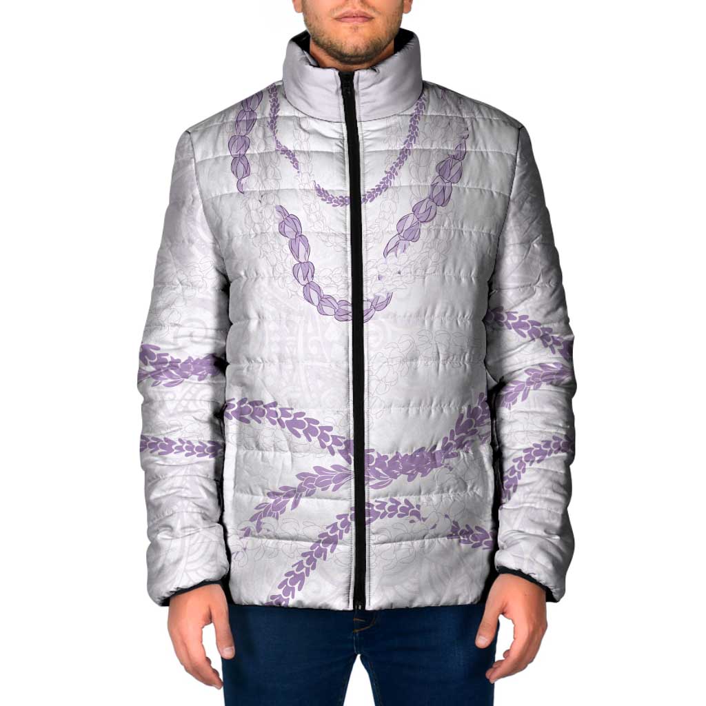 Aloha Lei Mikioi Padded Jacket Purple Polynesian Tribal Tatau Pattern LT9 Men Purple - Polynesian Pride