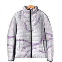 Aloha Lei Mikioi Padded Jacket Purple Polynesian Tribal Tatau Pattern LT9 - Polynesian Pride