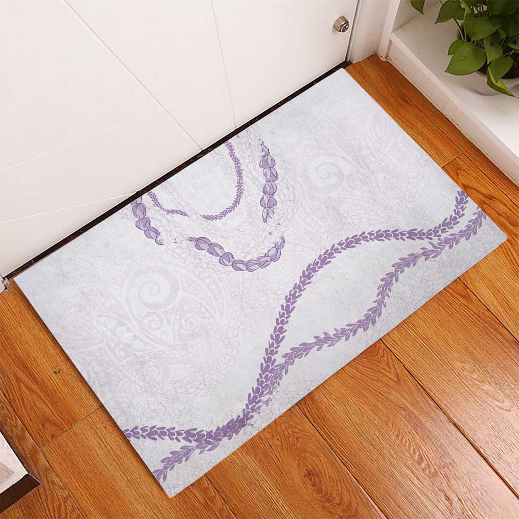 Aloha Lei Mikioi Rubber Doormat Purple Polynesian Tribal Tatau Pattern LT9 - Polynesian Pride