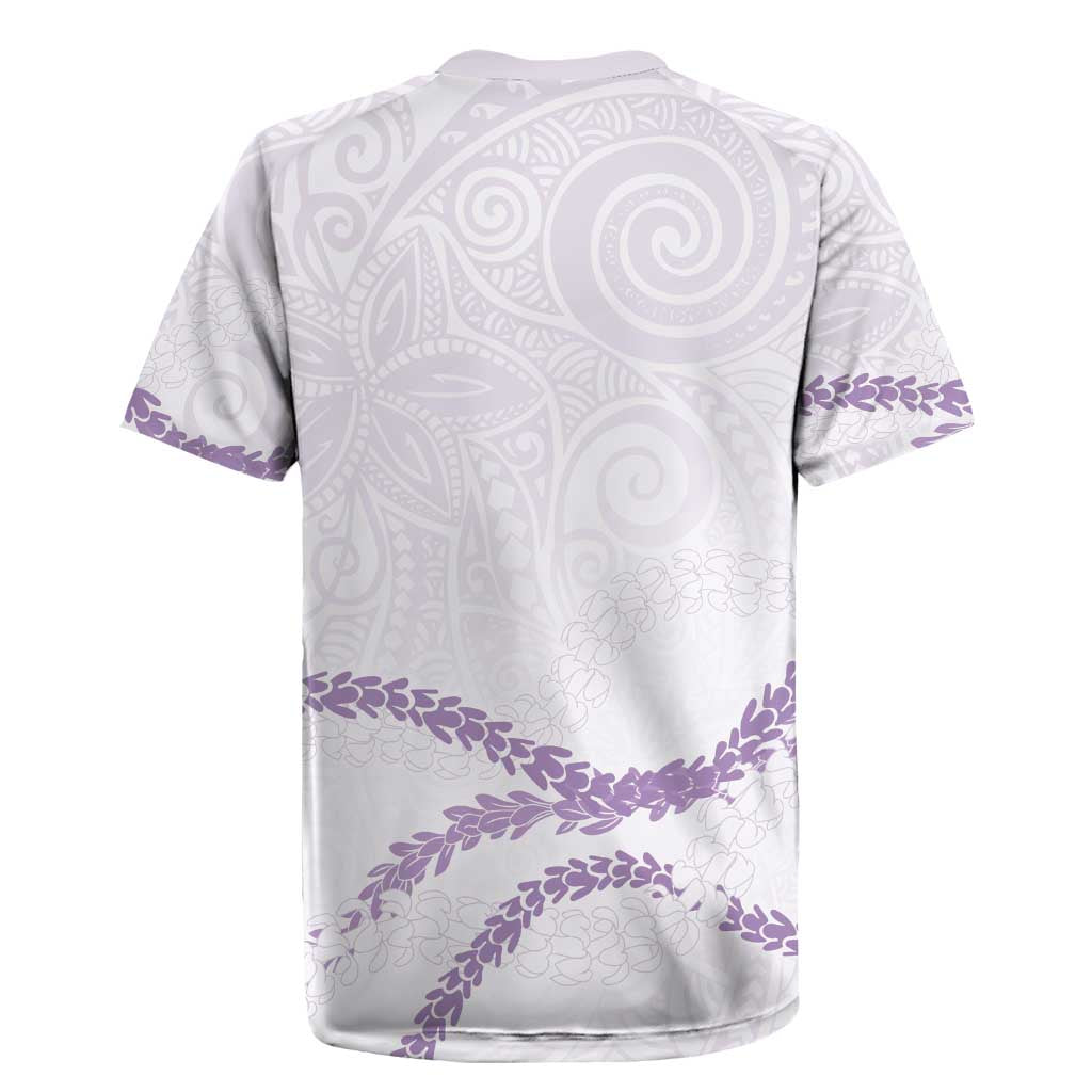 Aloha Lei Mikioi Rugby Jersey Purple Polynesian Tribal Tatau Pattern