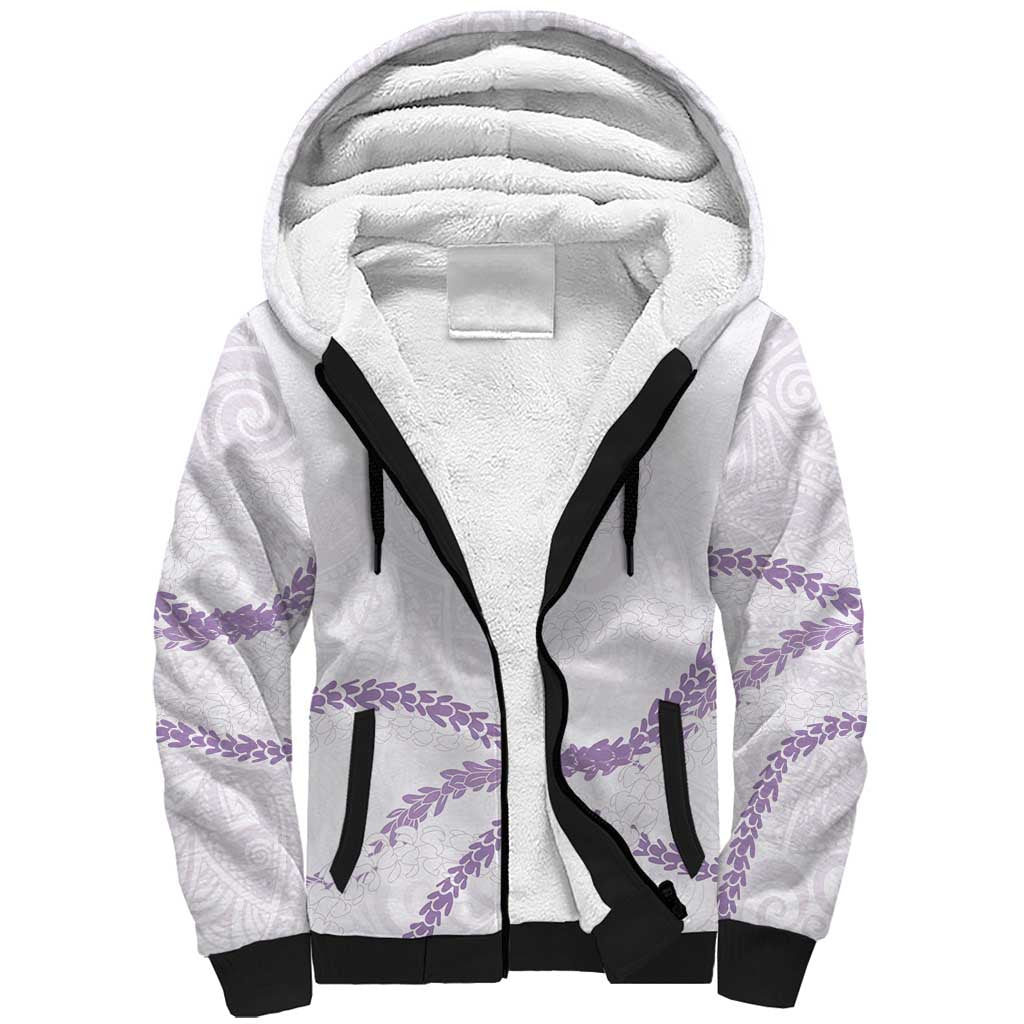 Aloha Lei Mikioi Sherpa Hoodie Purple Polynesian Tribal Tatau Pattern LT9 Unisex Purple - Polynesian Pride