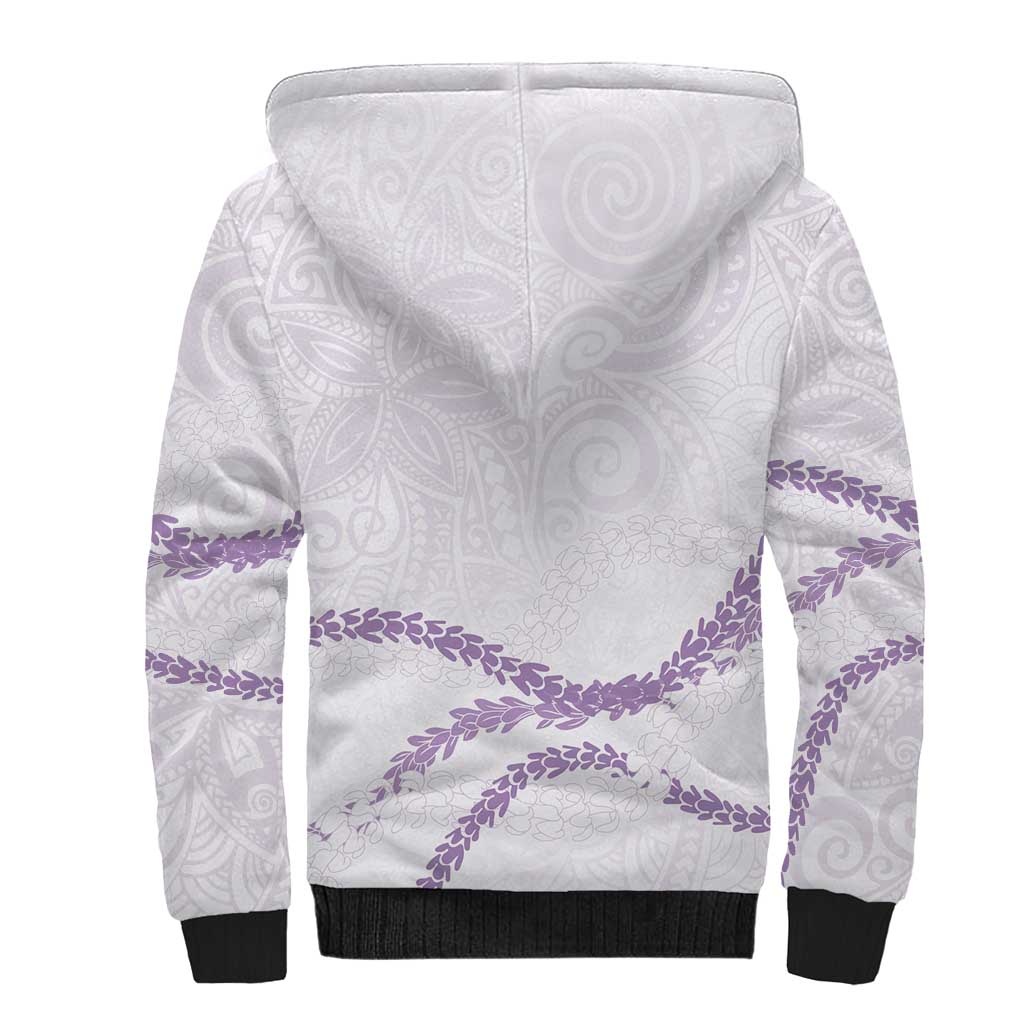 Aloha Lei Mikioi Sherpa Hoodie Purple Polynesian Tribal Tatau Pattern LT9 - Polynesian Pride