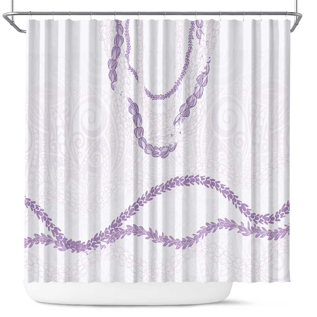 Aloha Lei Mikioi Shower Curtain Purple Polynesian Tribal Tatau Pattern