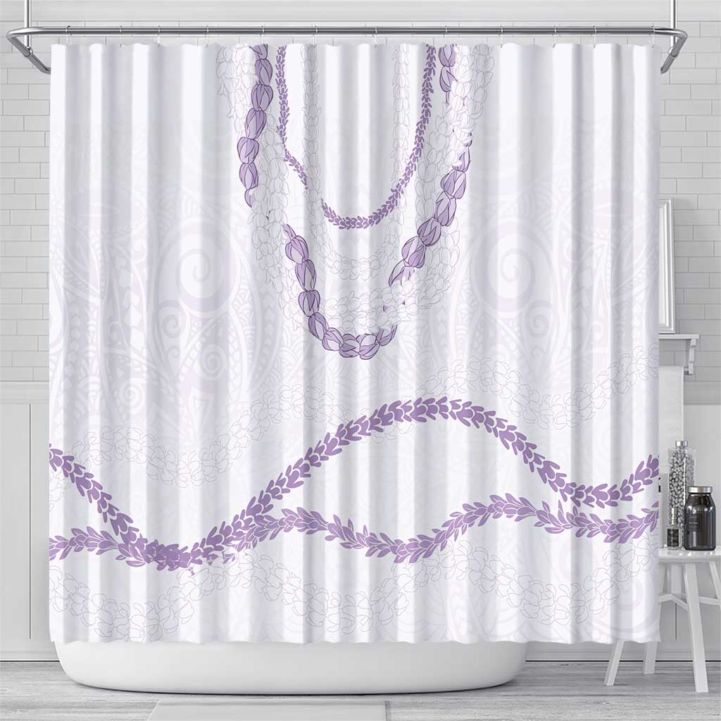 Aloha Lei Mikioi Shower Curtain Purple Polynesian Tribal Tatau Pattern