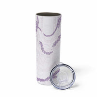 Aloha Lei Mikioi Skinny Tumbler Purple Polynesian Tribal Tatau Pattern