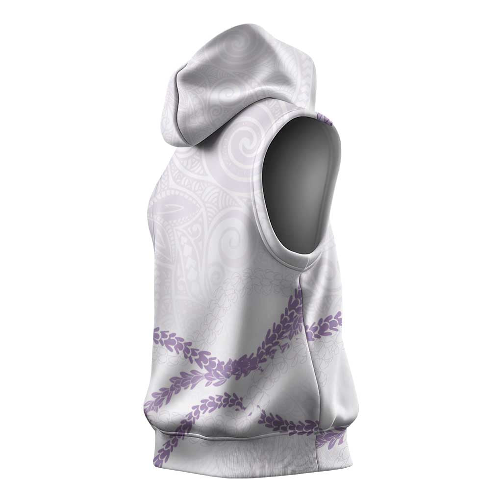 Aloha Lei Mikioi Sleeveless Hoodie Purple Polynesian Tribal Tatau Pattern LT9 - Polynesian Pride
