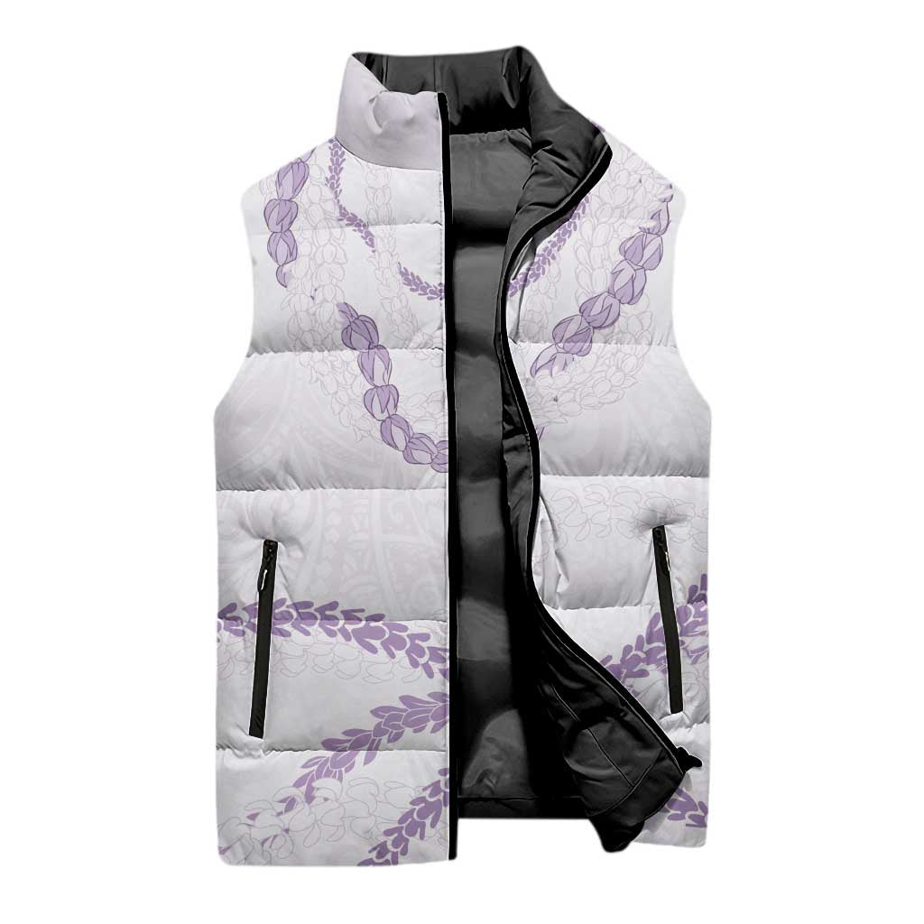 Aloha Lei Mikioi Sleeveless Puffer Jacket Purple Polynesian Tribal Tatau Pattern LT9 - Polynesian Pride