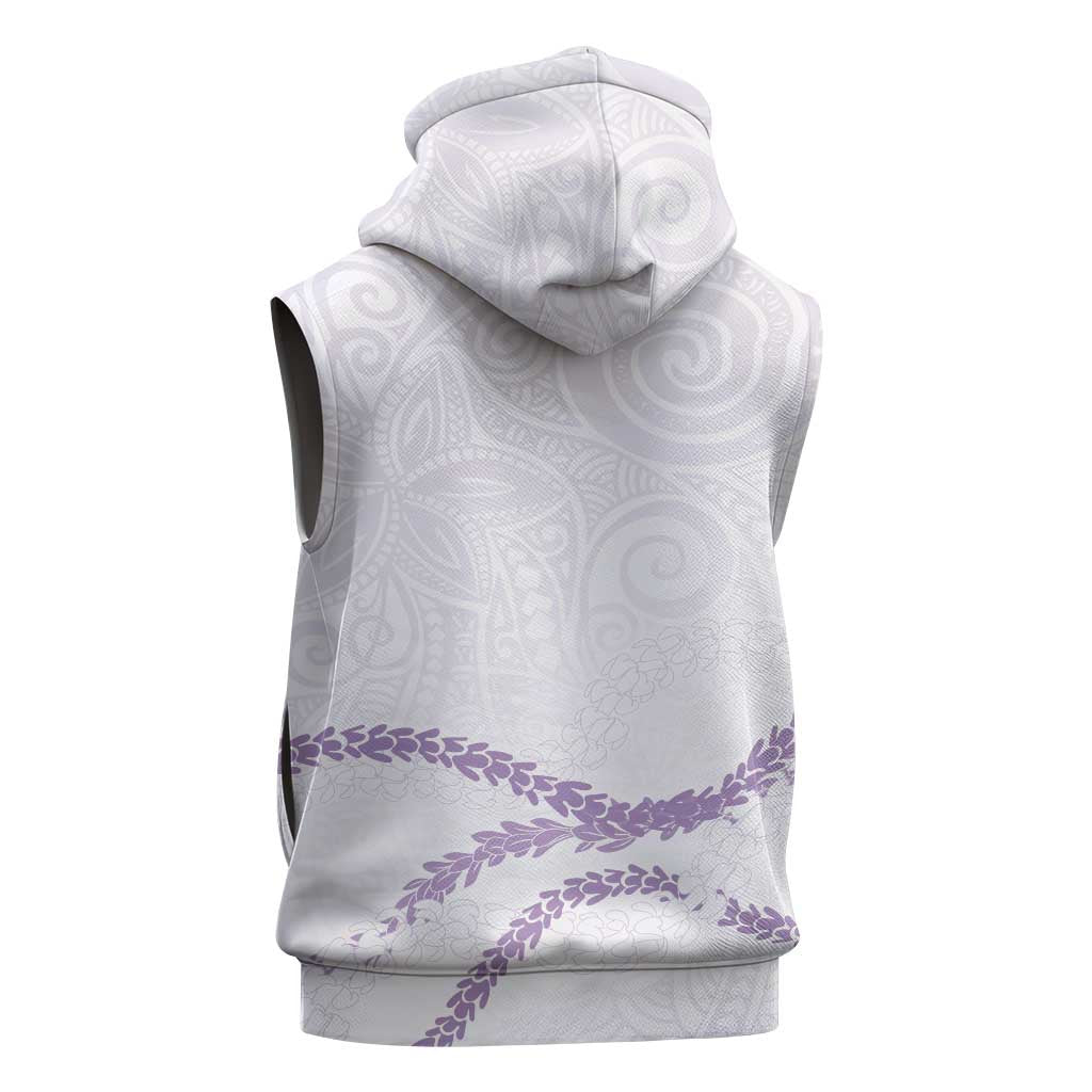 Aloha Lei Mikioi Sleeveless Zip Hoodie Purple Polynesian Tribal Tatau Pattern LT9 - Polynesian Pride