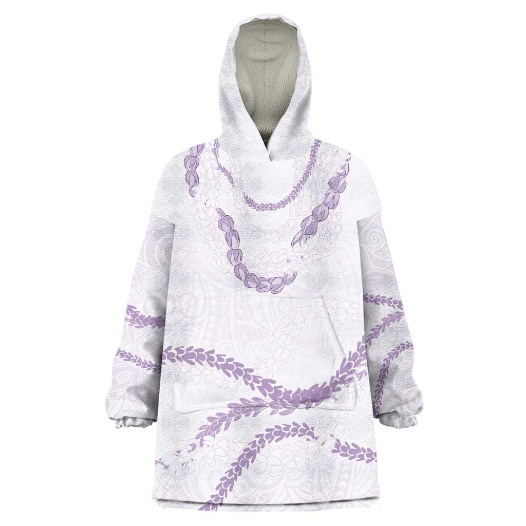 Aloha Lei Mikioi Wearable Blanket Hoodie Purple Polynesian Tribal Tatau Pattern LT9 One Size Purple - Polynesian Pride