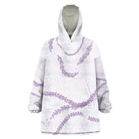 Aloha Lei Mikioi Wearable Blanket Hoodie Purple Polynesian Tribal Tatau Pattern LT9 One Size Purple - Polynesian Pride