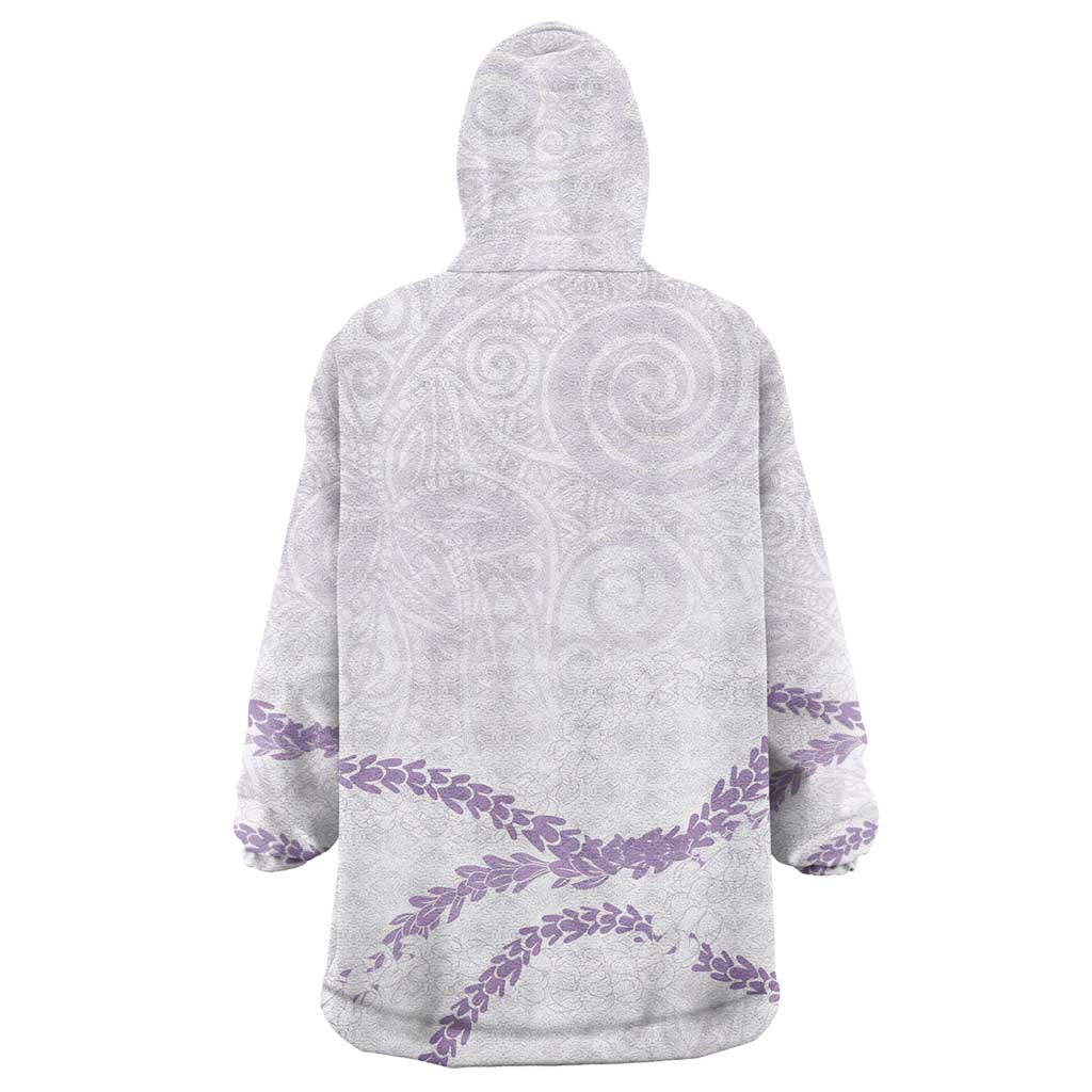 Aloha Lei Mikioi Wearable Blanket Hoodie Purple Polynesian Tribal Tatau Pattern LT9 - Polynesian Pride