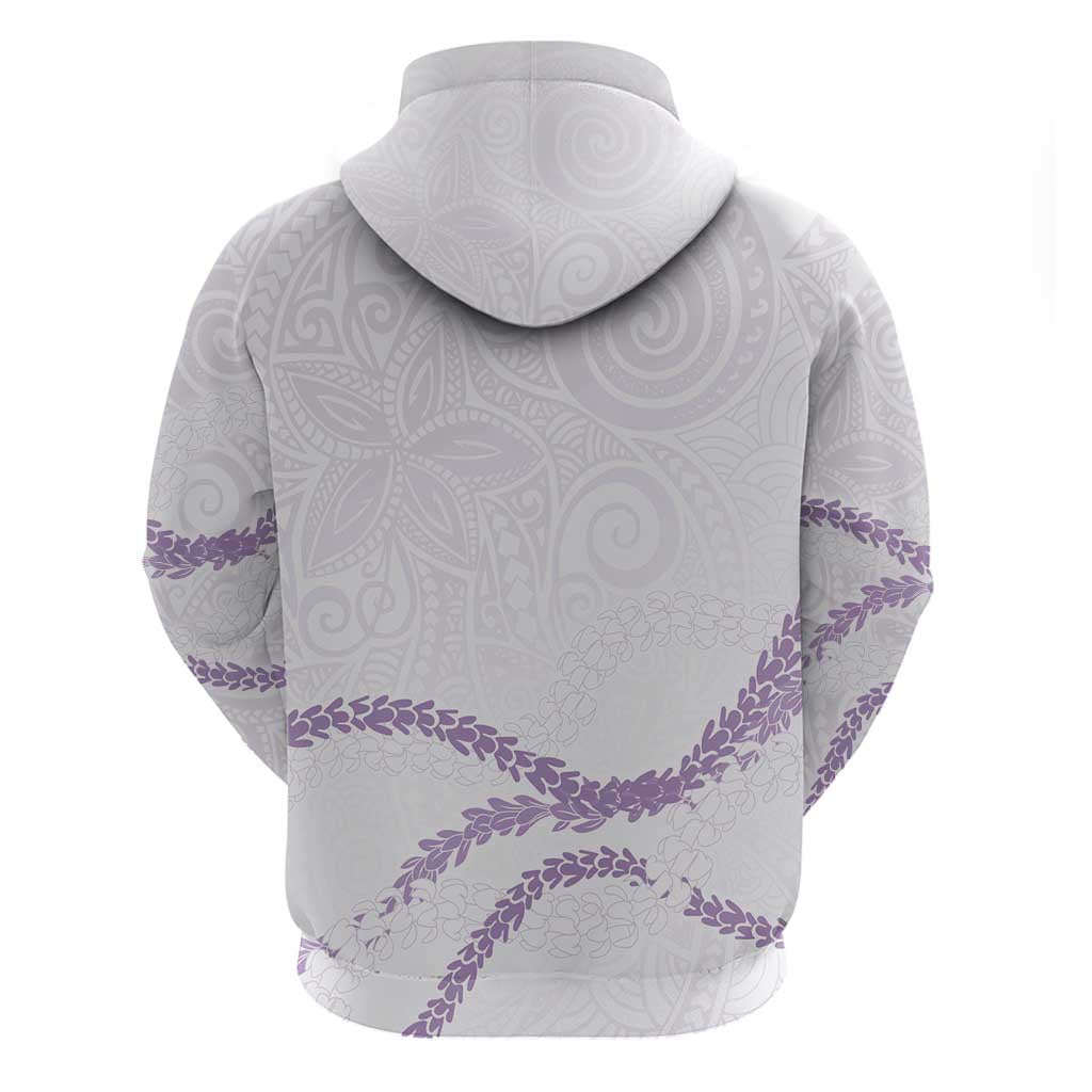 Aloha Lei Mikioi Zip Hoodie Purple Polynesian Tribal Tatau Pattern