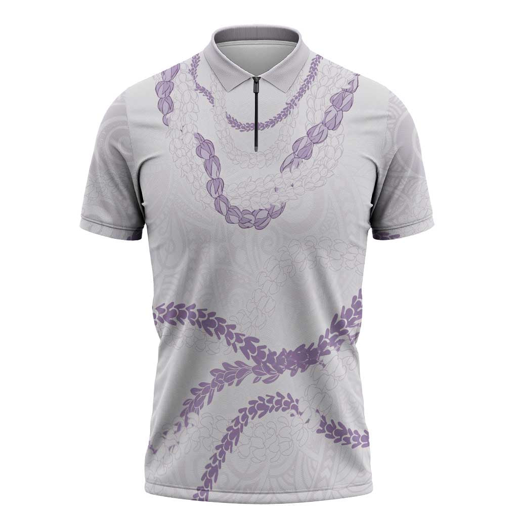 Aloha Lei Mikioi Zipper Polo Shirt Purple Polynesian Tribal Tatau Pattern LT9 Purple - Polynesian Pride