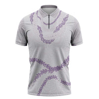 Aloha Lei Mikioi Zipper Polo Shirt Purple Polynesian Tribal Tatau Pattern LT9 Purple - Polynesian Pride
