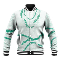 Aloha Lei Mikioi Baseball Jacket Sage Green Polynesian Tribal Tatau Pattern LT9 Unisex Green - Polynesian Pride