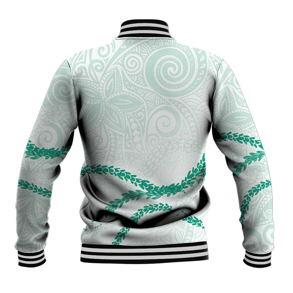 Aloha Lei Mikioi Baseball Jacket Sage Green Polynesian Tribal Tatau Pattern LT9 - Polynesian Pride