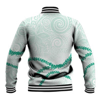 Aloha Lei Mikioi Baseball Jacket Sage Green Polynesian Tribal Tatau Pattern LT9 - Polynesian Pride