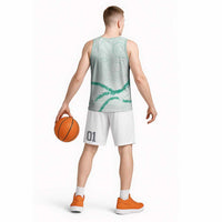 Aloha Lei Mikioi Basketball Jersey Sage Green Polynesian Tribal Tatau Pattern LT9 - Polynesian Pride