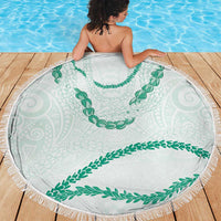 Aloha Lei Mikioi Beach Blanket Sage Green Polynesian Tribal Tatau Pattern LT9 - Polynesian Pride