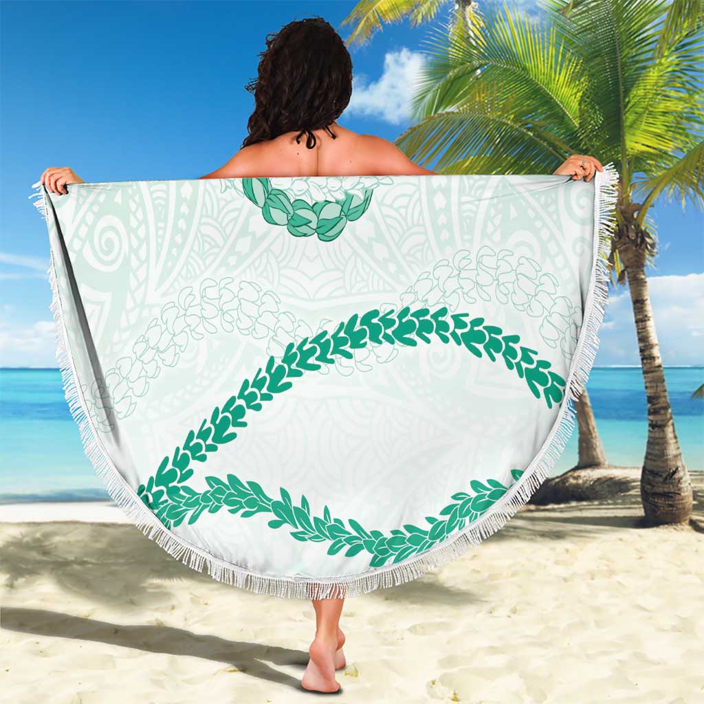 Aloha Lei Mikioi Beach Blanket Sage Green Polynesian Tribal Tatau Pattern LT9 - Polynesian Pride