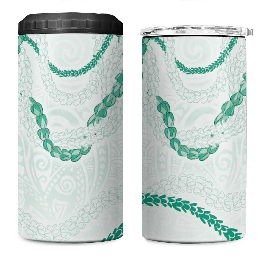 Aloha Lei Mikioi 4 in 1 Can Cooler Tumbler Sage Green Polynesian Tribal Tatau Pattern LT9 One Size: 16 oz Green - Polynesian Pride