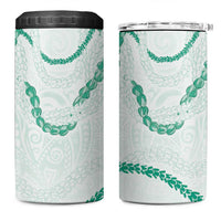 Aloha Lei Mikioi 4 in 1 Can Cooler Tumbler Sage Green Polynesian Tribal Tatau Pattern LT9 One Size: 16 oz Green - Polynesian Pride