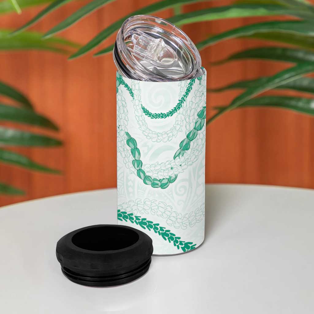 Aloha Lei Mikioi 4 in 1 Can Cooler Tumbler Sage Green Polynesian Tribal Tatau Pattern LT9 - Polynesian Pride