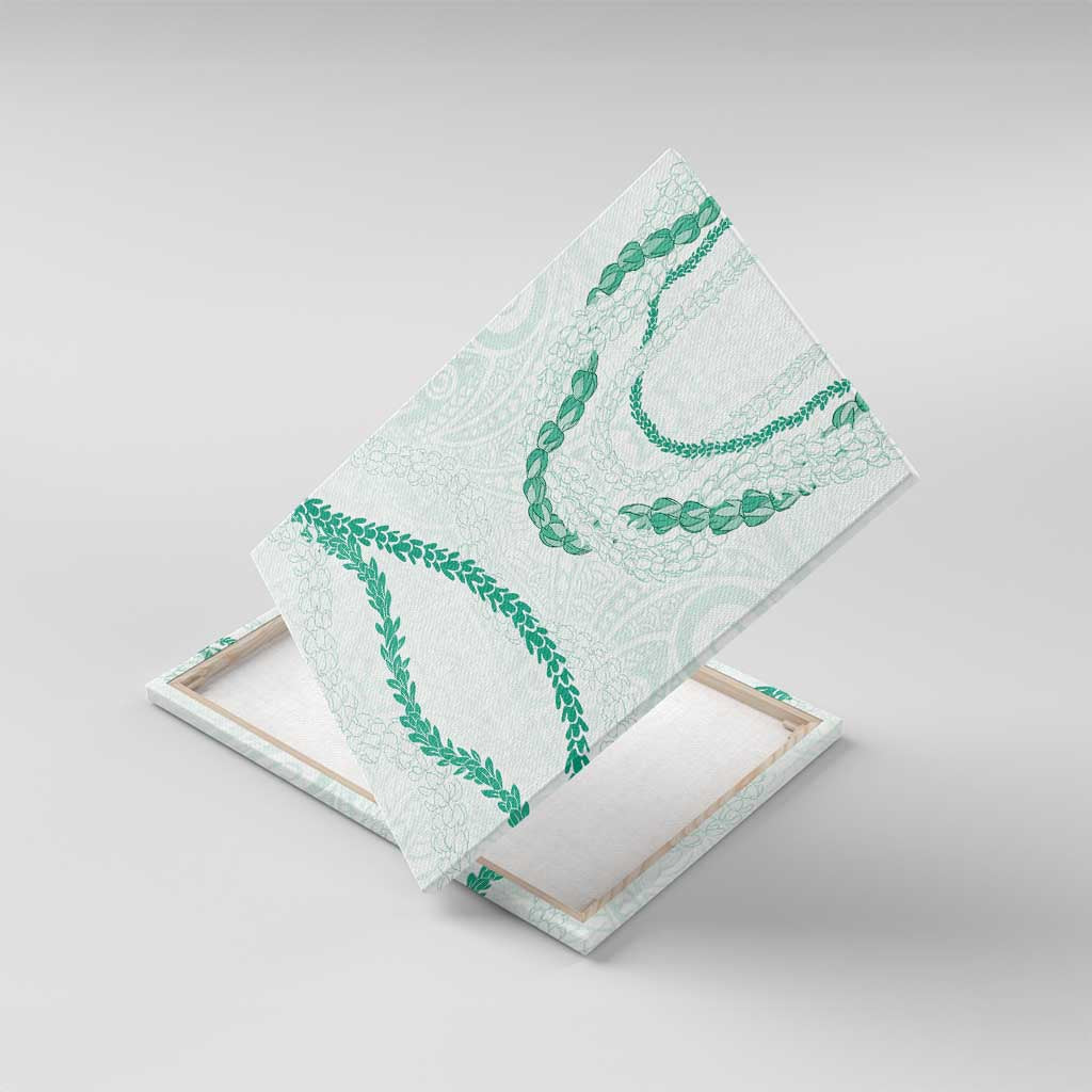 Aloha Lei Mikioi Canvas Wall Art Sage Green Polynesian Tribal Tatau Pattern LT9 With Frame Green - Polynesian Pride