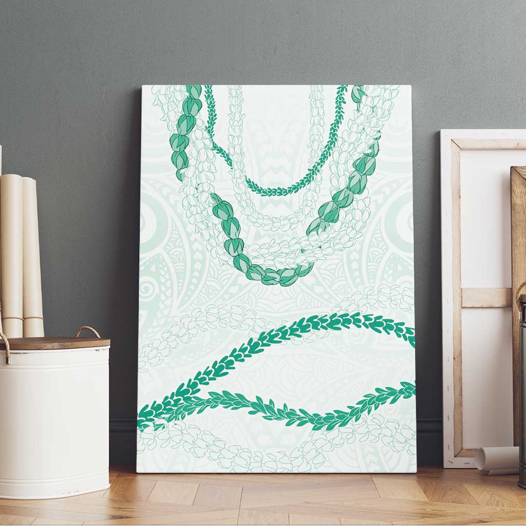 Aloha Lei Mikioi Canvas Wall Art Sage Green Polynesian Tribal Tatau Pattern LT9 - Polynesian Pride
