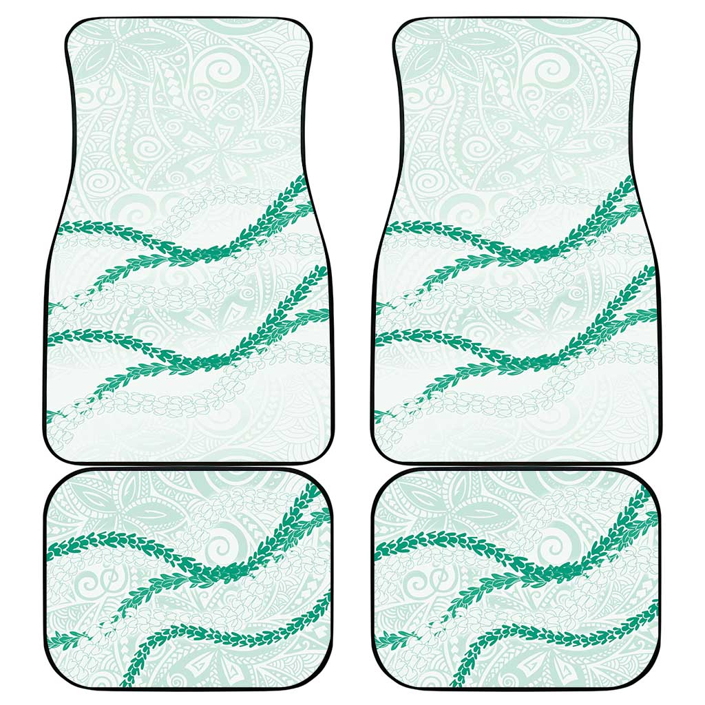 Aloha Lei Mikioi Car Mats Sage Green Polynesian Tribal Tatau Pattern LT9 - Polynesian Pride