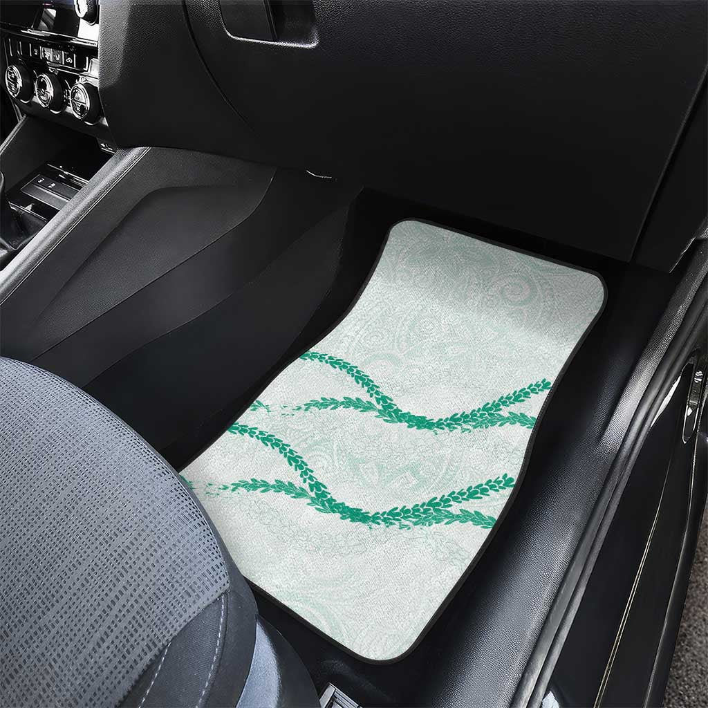 Aloha Lei Mikioi Car Mats Sage Green Polynesian Tribal Tatau Pattern LT9 - Polynesian Pride
