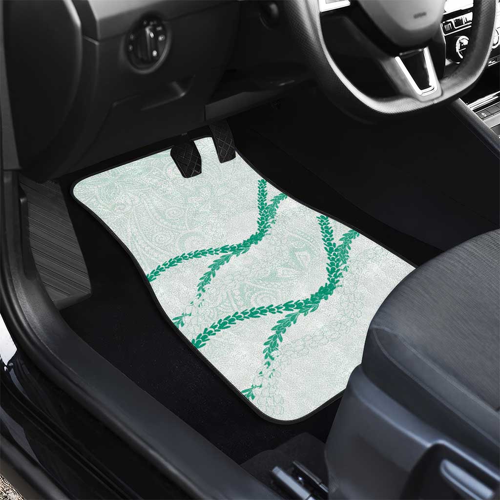 Aloha Lei Mikioi Car Mats Sage Green Polynesian Tribal Tatau Pattern LT9 - Polynesian Pride