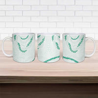 Aloha Lei Mikioi Ceramic Mug Sage Green Polynesian Tribal Tatau Pattern - Polynesian Pride