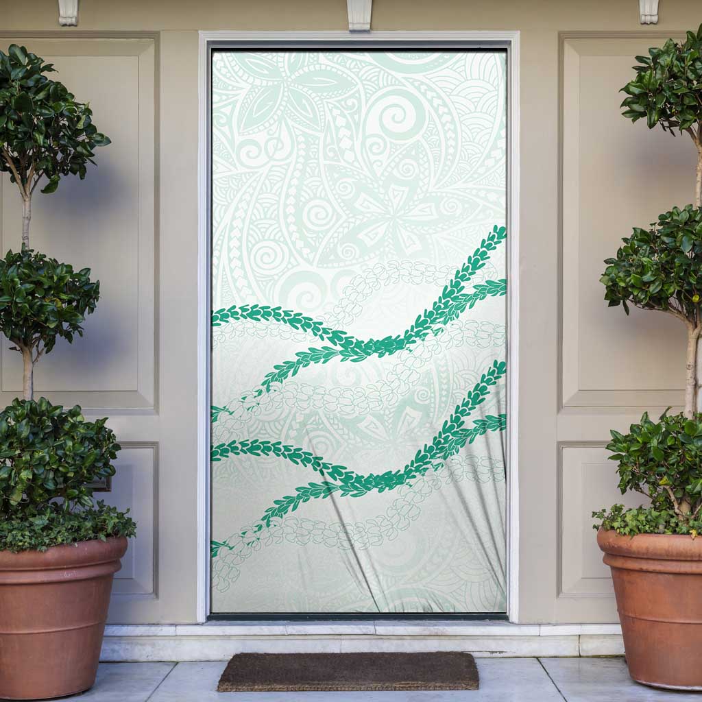 Aloha Lei Mikioi Door Cover Sage Green Polynesian Tribal Tatau Pattern LT9 Green - Polynesian Pride
