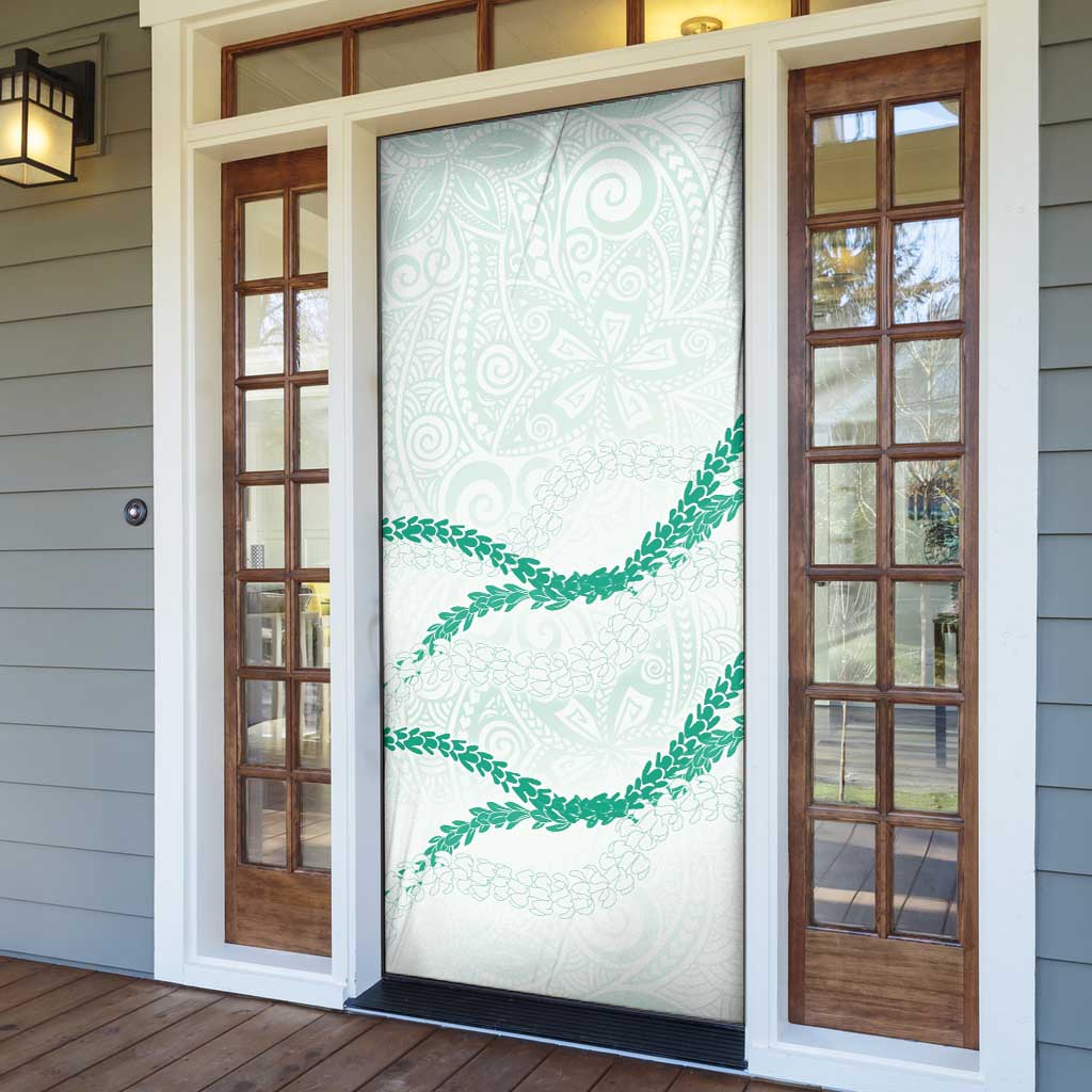 Aloha Lei Mikioi Door Cover Sage Green Polynesian Tribal Tatau Pattern LT9 - Polynesian Pride