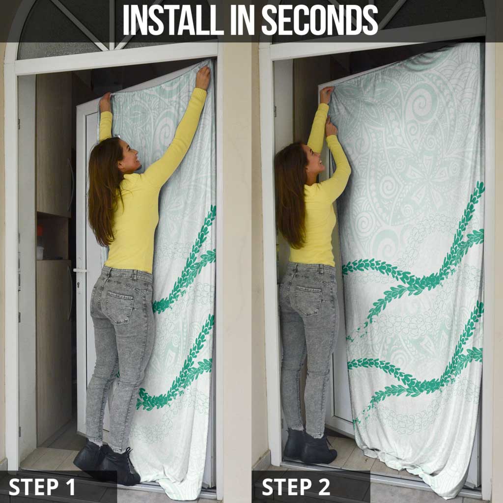 Aloha Lei Mikioi Door Cover Sage Green Polynesian Tribal Tatau Pattern LT9 - Polynesian Pride