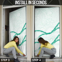 Aloha Lei Mikioi Door Cover Sage Green Polynesian Tribal Tatau Pattern LT9 - Polynesian Pride
