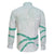 Aloha Lei Mikioi Family Matching Off The Shoulder Long Sleeve Dress and Hawaiian Shirt Sage Green Polynesian Tribal Tatau Pattern