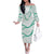 Aloha Lei Mikioi Family Matching Off The Shoulder Long Sleeve Dress and Hawaiian Shirt Sage Green Polynesian Tribal Tatau Pattern