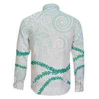 Aloha Lei Mikioi Family Matching Puletasi and Hawaiian Shirt Sage Green Polynesian Tribal Tatau Pattern