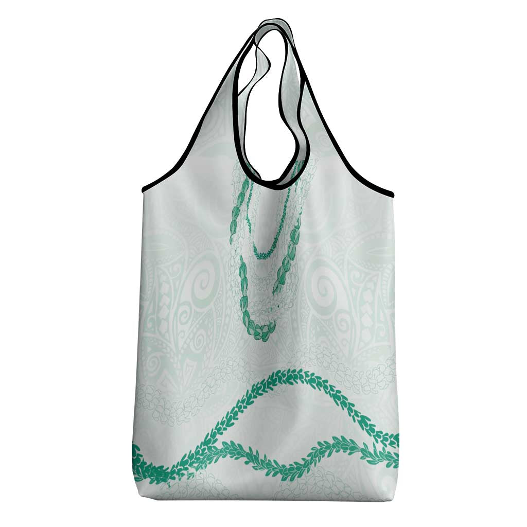 Aloha Lei Mikioi Grocery Bag Sage Green Polynesian Tribal Tatau Pattern LT9 - Polynesian Pride