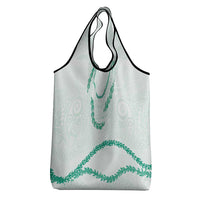 Aloha Lei Mikioi Grocery Bag Sage Green Polynesian Tribal Tatau Pattern LT9 - Polynesian Pride