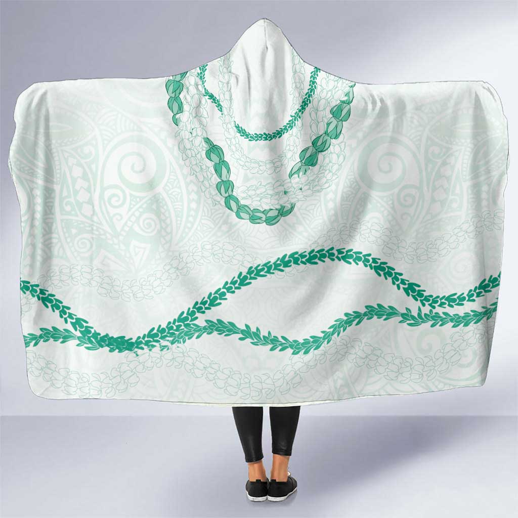 Aloha Lei Mikioi Hooded Blanket Sage Green Polynesian Tribal Tatau Pattern LT9 One Size Green - Polynesian Pride