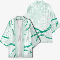 Aloha Lei Mikioi Kimono Sage Green Polynesian Tribal Tatau Pattern LT9 - Polynesian Pride