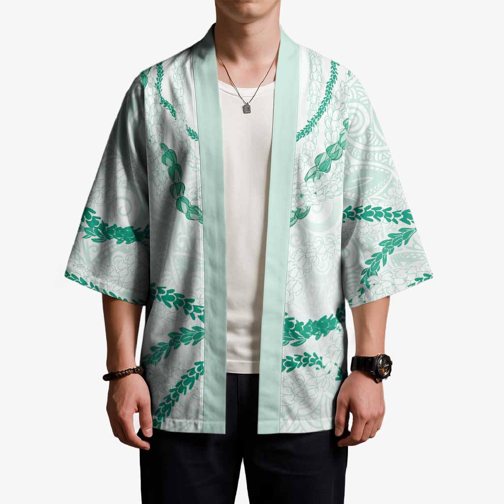 Aloha Lei Mikioi Kimono Sage Green Polynesian Tribal Tatau Pattern LT9 - Polynesian Pride