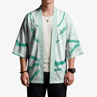 Aloha Lei Mikioi Kimono Sage Green Polynesian Tribal Tatau Pattern LT9 - Polynesian Pride